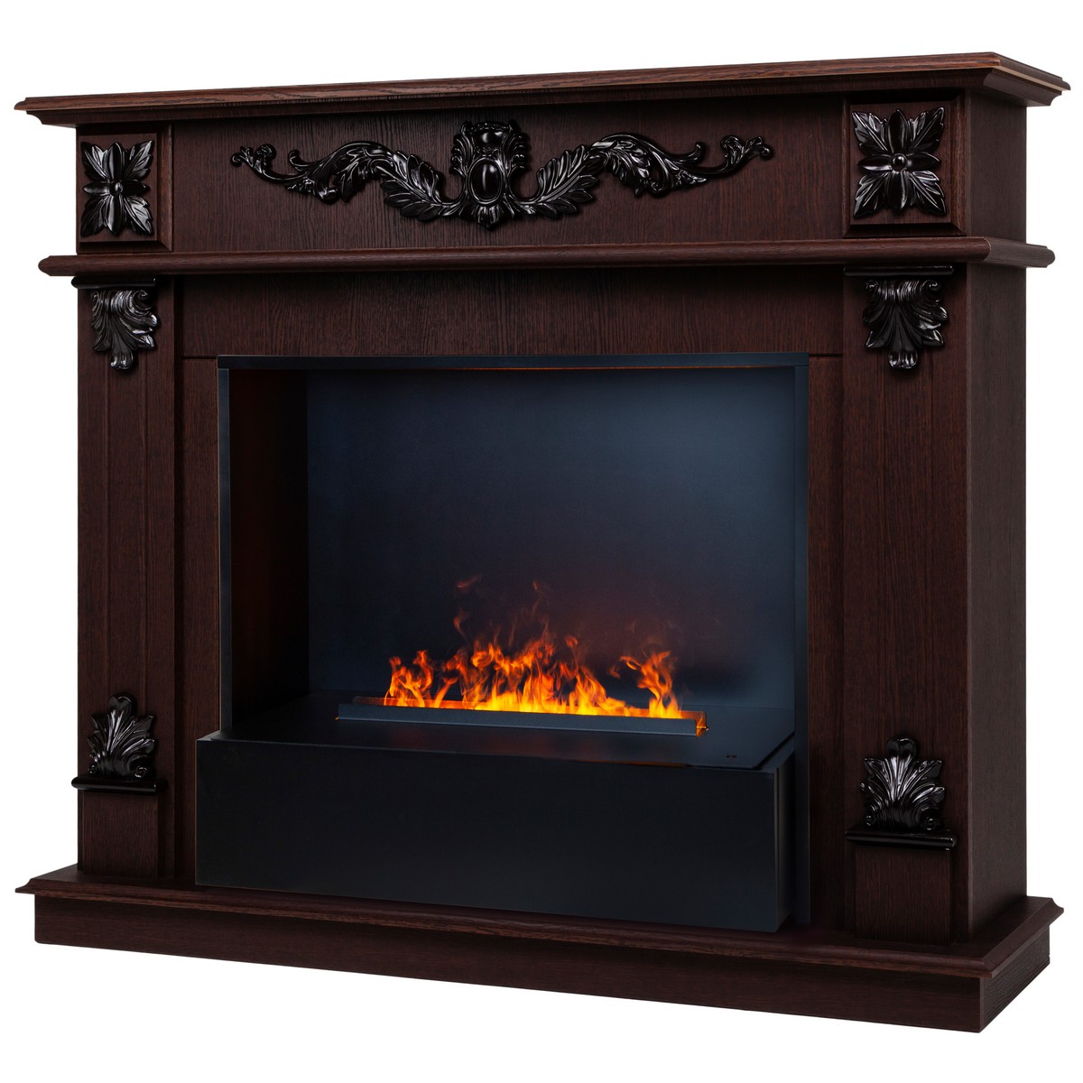 Электрокамин RealFlame Philadelphia 25,5/26 DN орех с очагом 3D Cassette 630 Black Panel