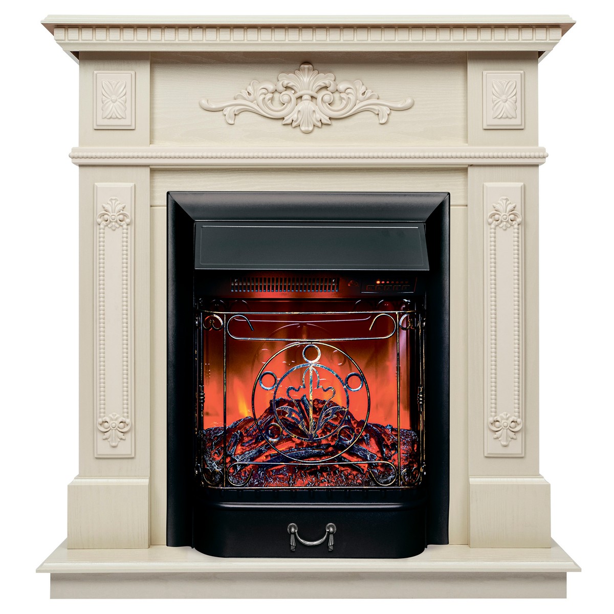 Электрокамин RealFlame Lilian WT жемчуг с очагом Majestic Lux Black RC