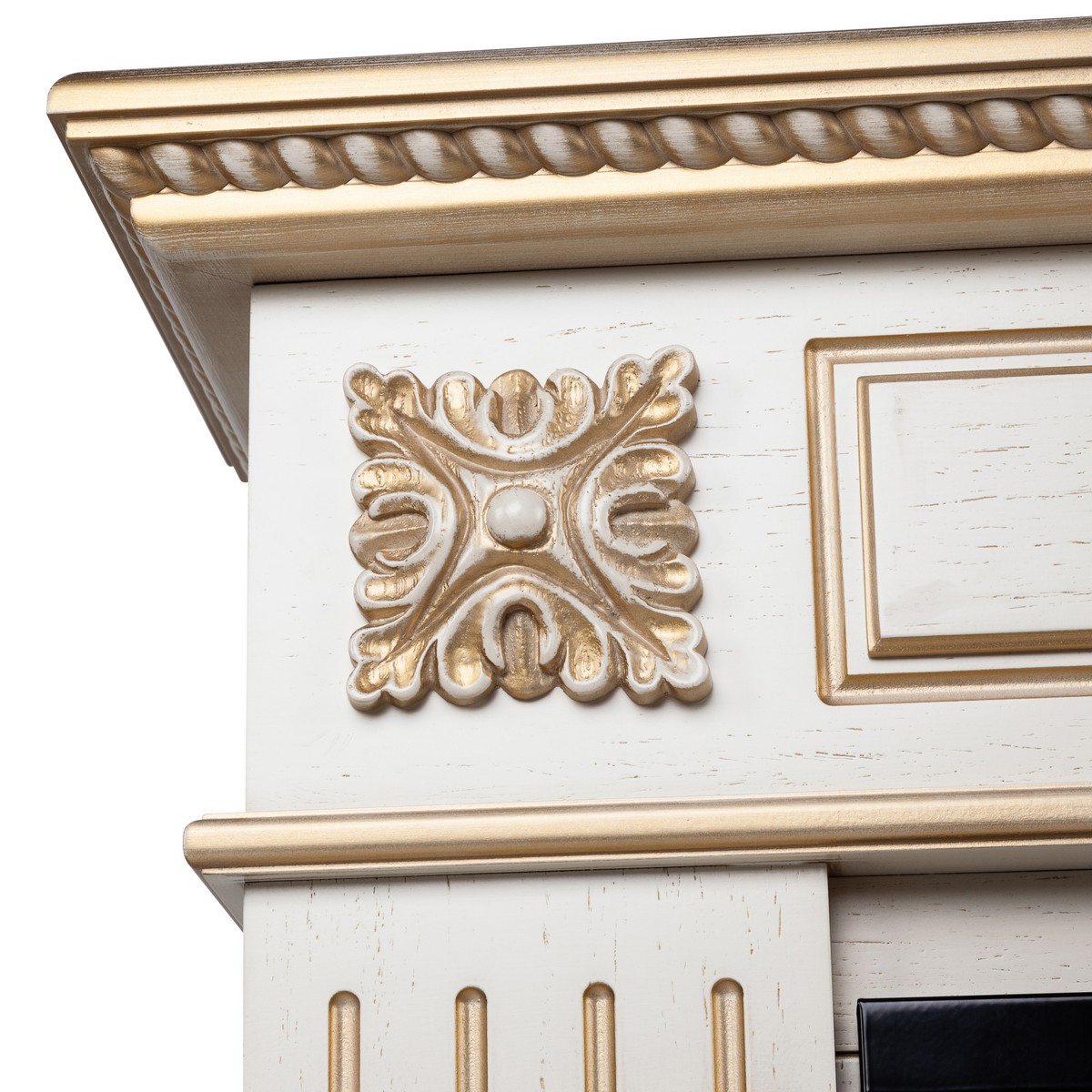 Электрокамин RealFlame Siena 50 WT белый дуб с золотой патиной с очагом Saphir 50