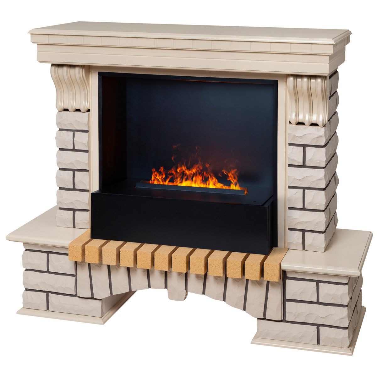 Электрокамин RealFlame Country 26 WT с очагом 3D Cassette 630 Black Panel