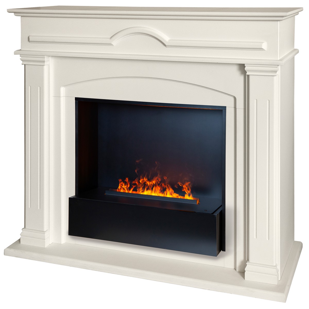 Электрокамин RealFlame Mirra 26 WT пастельно-белый с очагом 3D Cassette 630 Black Panel