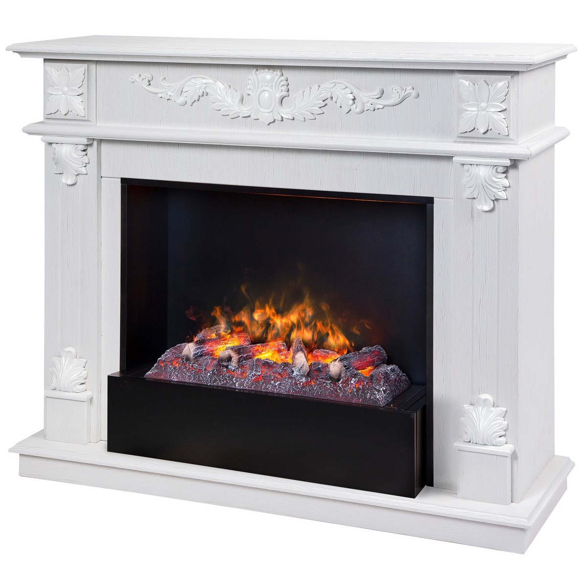 Электрокамин RealFlame Philadelphia 25,5/26 WT белое золото с очагом 3D Cassette 630